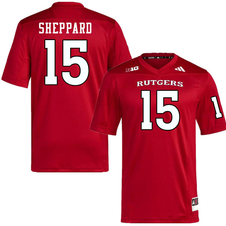 Men #15 Ajani Sheppard Rutgers Scarlet Knights 2024 College Football Jerseys Stitched-Scarlet